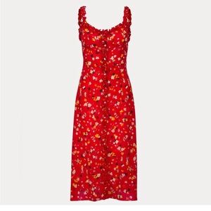 Realisation Par Juliet Midi Dress in Rouge Fleur